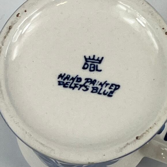 Netherlands Holland Delfts Blue Mini Novelty Mug Travel Souvenir Vtg Windmill - Picture 7 of 14